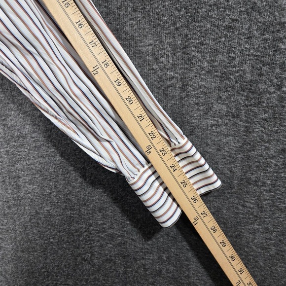 Men's Burberry London Button Up Shirt Casual Size‎ 44 Long Sleeve Stripe - Picture 9 of 11